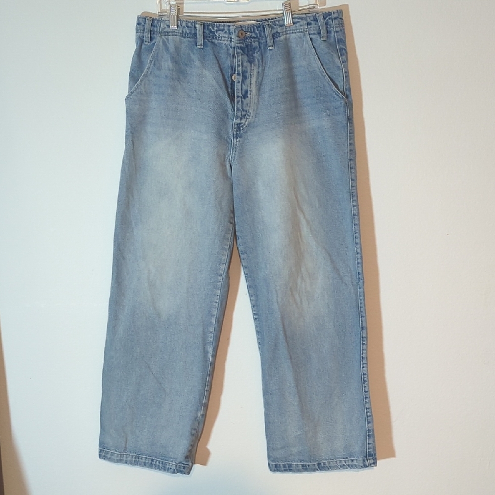 Kancan Women's Light Wash Wide Leg Jeans